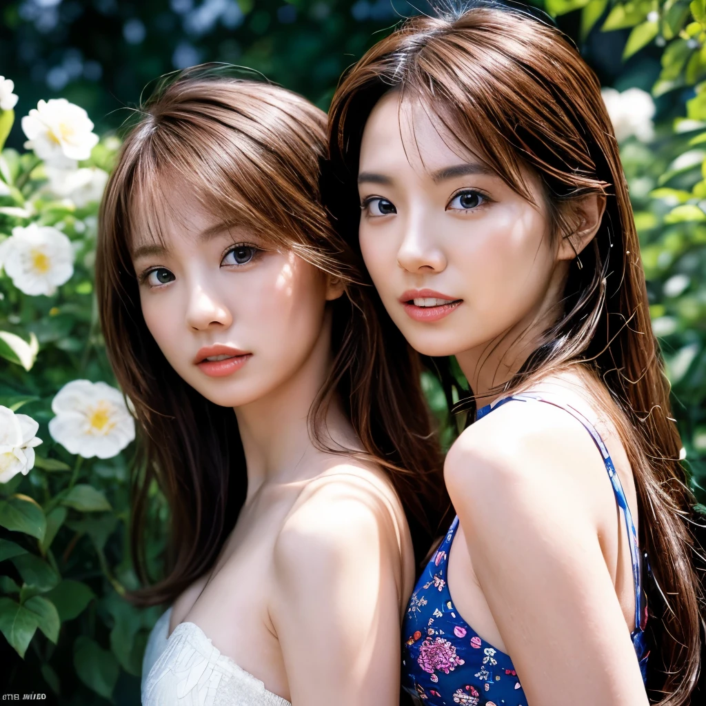 14. A double-exposure effect capturing twin sisters’ synchronized movements in a dynamic fashion pose.