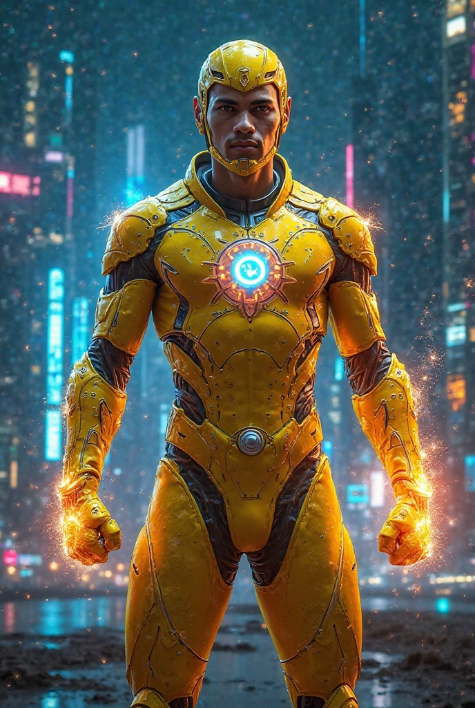 Tron legacy C.L.U with the word kaliber below
Keep the Kaliber the same, but make C.L.U. More like the movie
Make him look more human in a yellow cupping suit

