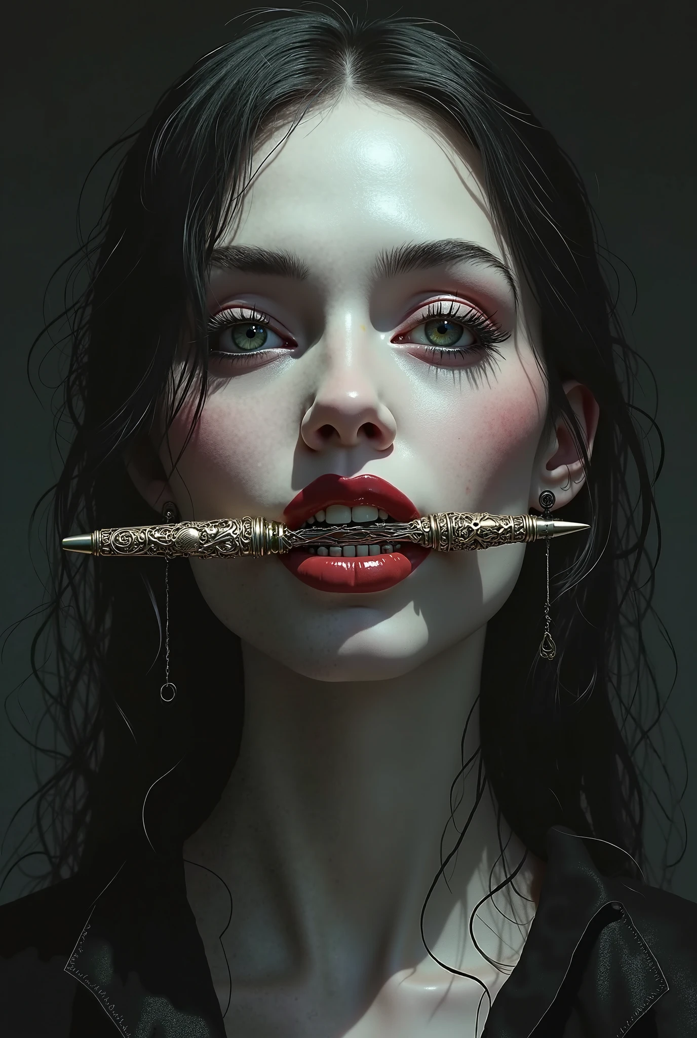 1girl,torn clothes,prison,tongue,saliva,chain,handcuff,bent,biggest boobs,(best quality,4k,8k,highres,masterpiece:1.2),ultra-detailed,(realistic,photorealistic,photo-realistic:1.37),light,happy,dramatic lighting,sinister color palette,vivid colors.