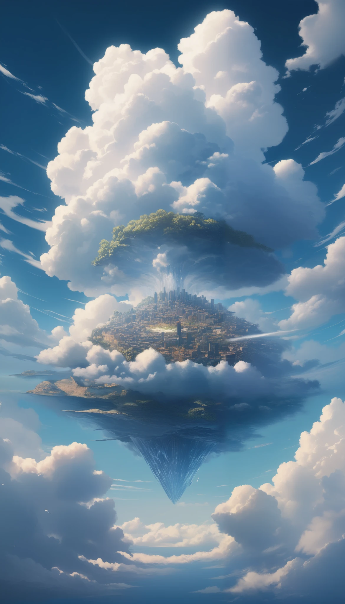 There is a picture of a floating island in the sky - SeaArt AI