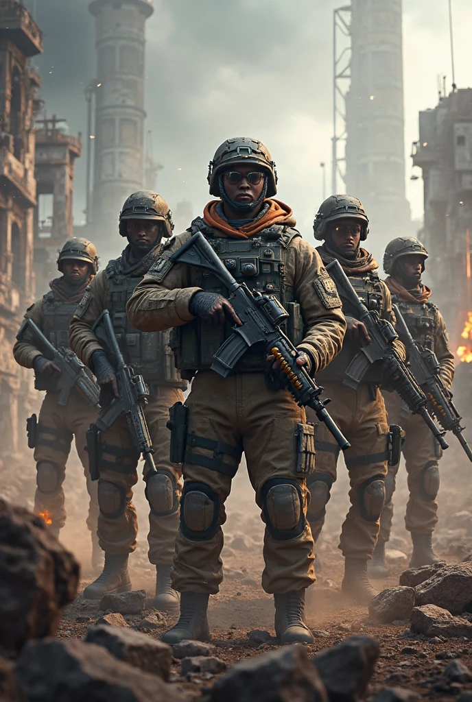 I need a high-quality image with most of the Call Of Duty Mobile skins as if they were going to battle