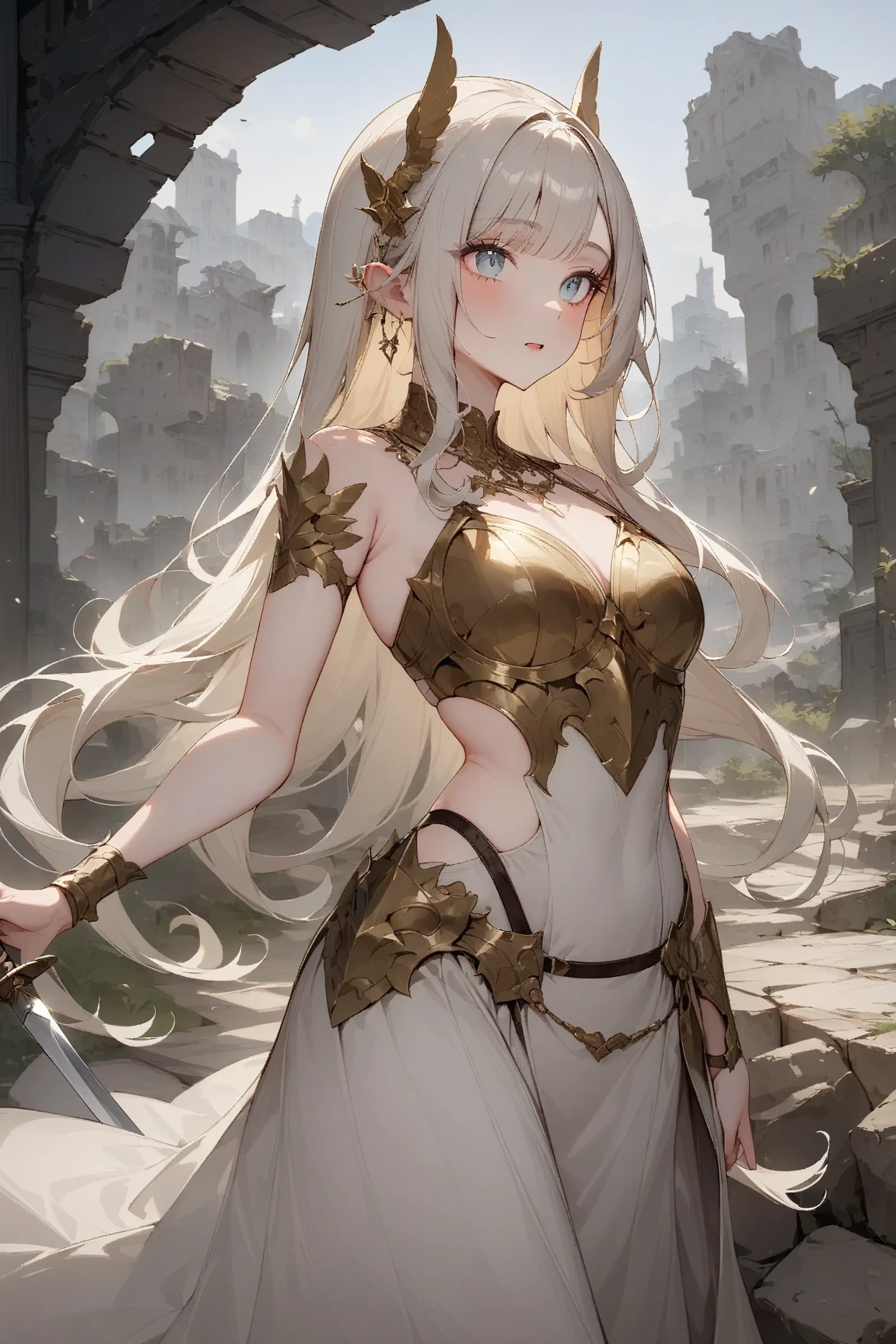 Close-up of a woman in revealing clothes holding a sword，Fantasyart，beautiful character painting，epic exquisite  character art，stunning character art，beautiful female assassin