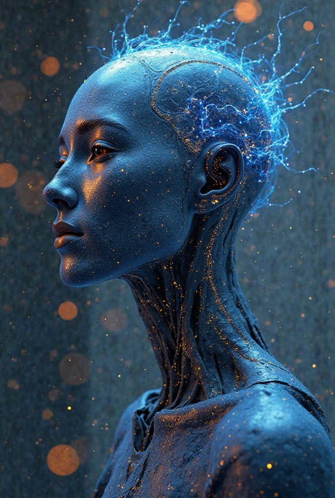 (Legendary Energy Light Shield:1.5)，Sci-fi transparent ethereal shield，Future female warriors，Mechanical Female Warrior，cyberpunk，Holographic projection，fault art，mechanical aesthetics，neon lights，laser light，fluorescence，glow effect，liquid metal，Copper plate engraving，Unreal Engine