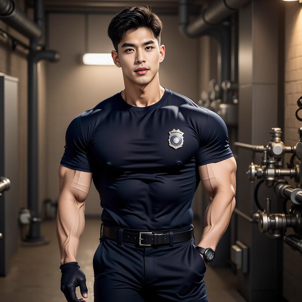 1 Handsome chinese slim guy, 20 years old, Hair combed smoothly, handsome blue soldier,Wearing a blue camouflage shirt,wearing blue military uniform, rugged blue soldier, Wear blue pattern camouflage clothing, majestic,Who is Shi Yu?, Li Yuanbin, Kim Hyung Tae, Kim Hyung Tae, Yin Shishan, Handsome Chinese muscular guy,Broad shoulders and narrow waist,A handsome man wearing a blue camouflage military uniform and a belt,Form-fitting fabric contours the bust,in a remote warehouse,hands tied behind back,Hands tied behind the back,hands tied behind back,Masculine and sexy,High,Muscles look good,hairy body,Wheat complexion,black eyes(thin eyes 1:3),whole body image