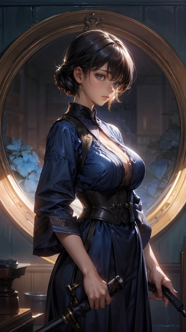 1 girl, sfJuli, (blue eyes, brown hair, hat, necktie, gloves, ribbed bodysuit), (Beautiful detailed eyes,Beautiful detailed lips,extremely detailed eye and face,Cute girl in Best Quality,busty,masutepiece:1.2,stunning figure,Official art、Beautifully Aesthetic:1.2)、(2girl with:1.3)、The upper part of the body、From Side、looking at the viewers、、Eau、gases、云、colourfull、Deep kissing