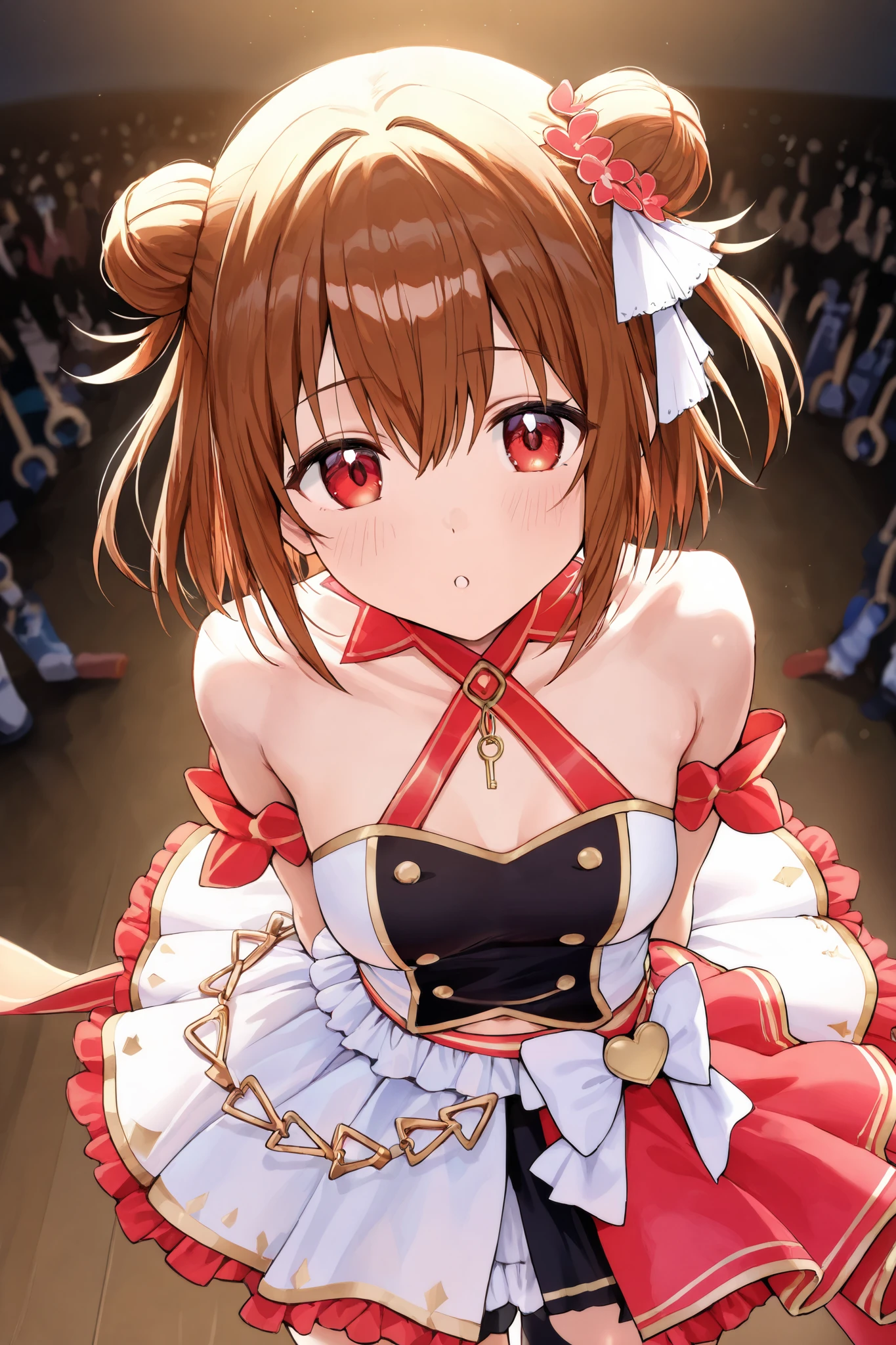 highest quality、unity 8k wallpaper、32k、masterpiece、Very detailed、Ultra-high resolution、 Magical Tamer Silica、Silica(sao)、Silver Breastplate、Half Sleeve、Pleated skirt、Bridal Gauntlet、Gloves、Long socks up to the thighs、High cut boots、A large ribbon with a large brooch on the chest、Hair Ribbon、