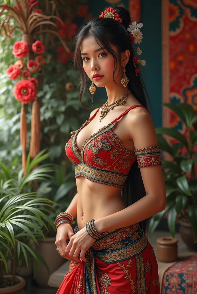 Masterpiece, high quality, 4K, beautiful design, shiny, from the front, award winning photo, extremely detailed, amazing, fine detail, absurdres, highly detailed woman, extremely detailed eyes and face, by lee jeffries nikon d850 film stock photograph 4 kodak portra 400 camera f1.6 lens rich colors hyper realistic lifelike texture dramatic lighting unrealengine trending on artstation cinestill 800 tungsten, solo, 1girl, smiling, laughing,excited,sexy,
<lora:Clussy:0.8>, clussy, a woman dressed in a costume with a clown face , wearing clussy, red clown nose,
4K, HD, Ultra realistic, sexy, Garterbelt, black fabric, fabric straps,red floral embroidery,multiple iron chains attached to rings, woman wearing the garterbelt, front picture , multiple ribbons,<lora:Garterbelt_v1.1:0.65>, front view ,