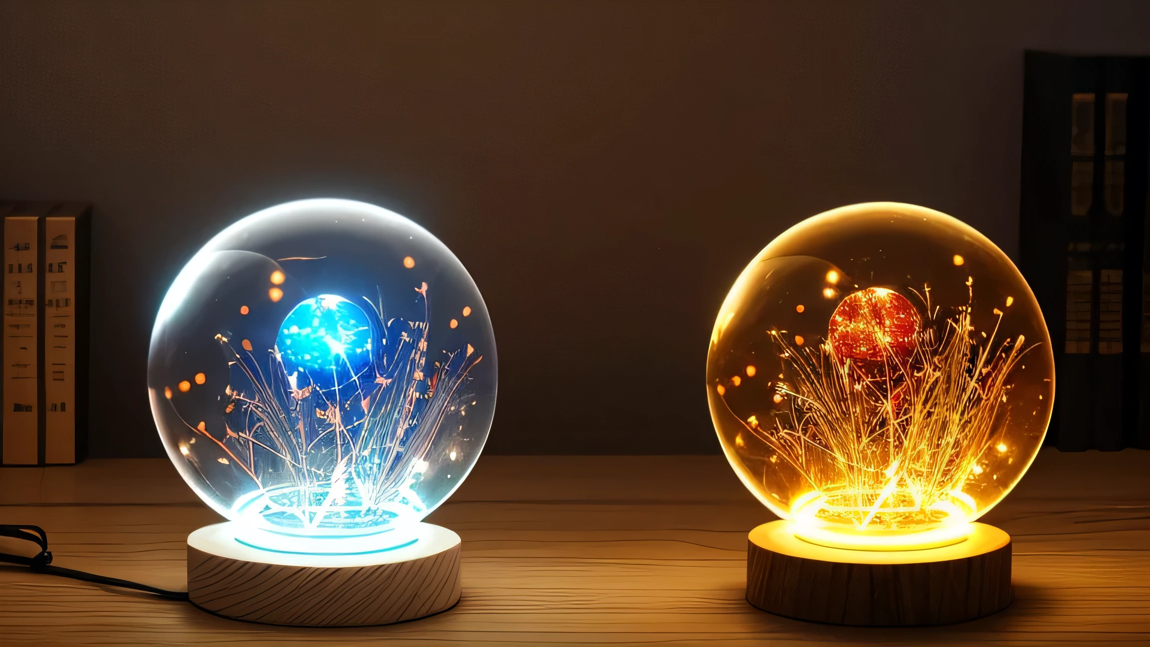 14-YEAR-OLD CHILD GIRL WITH LONG BLONDE HAIR, A closeup of a plasma ball on a table in a room, plasma globe, aura of electricity, tesla coil, inner glow of plasma neon, bright magical time portal, spinning plasma, glowing sphere, holographic projection, a large sphere of red energy, explosion of neon lights,  with electric arc device, ray arc plasma, energy spheres, extremely beautiful lighting