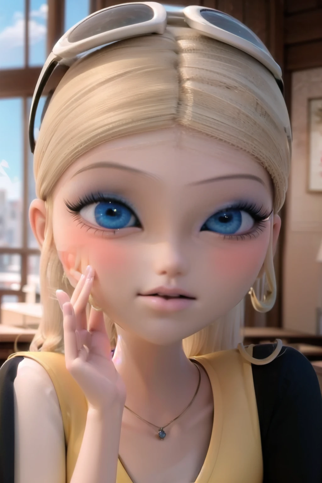 (8k, RAW photo, best quality, masterpiece:1.2), (intricate details), highres, perfect eyes, perfect face, perfect lighting, beautiful, (masterpiece:1.2), (best quality:1.2), 1girl, solo, chloe, blue eyes, blonde, ass, back view