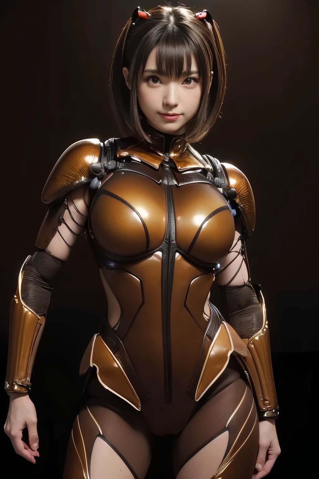 (high resolution,masterpiece,best quality,extremely detailed CG, anime, official art:1.4), realistic, photo, amazing fine details, all intricate, gloss and shiny,awesome many layers, 8k wall paper, 3d, sketch, kawaii, illustration,( solo:1.4), perfect female proportion,villainess, (fusion of dark brown cockroach and lady:1.4), (brown cockroach form lady:1.2), (brown cockroach lady:1.2), (fusion:1.2), (solo:1.4), (evil smile:1.2), muscular, abs, (cockroach brown exoskeleton bio insect suit:1.4), (cockroach brown exoskeleton bio insect armor:1.2), (brown transparency cockroach wing:1.4), (brown cockroach antennae:1.3),