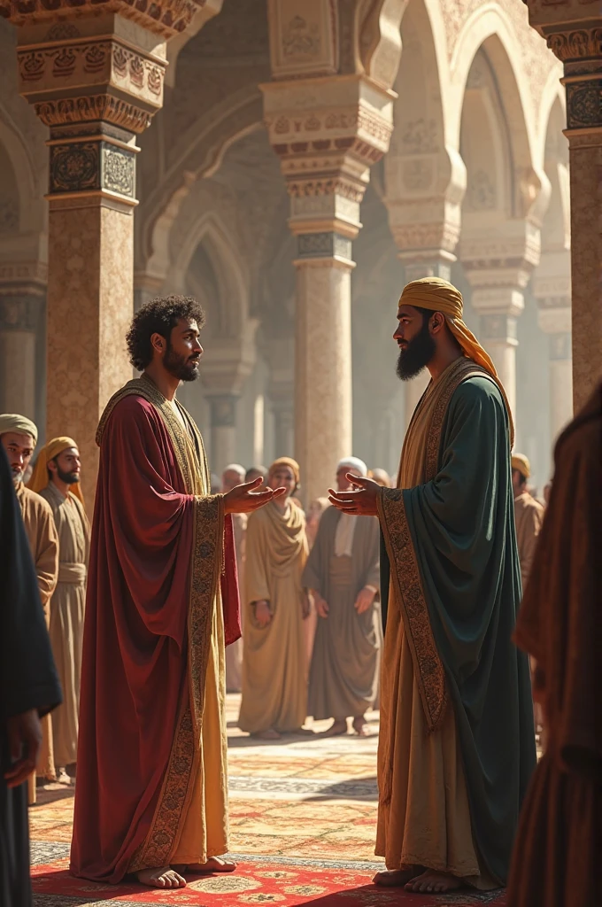 Companions of the Prophet (PBUH) asking a question, with a sense of curiosity and concern on their faces.