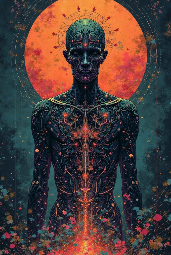 A cosmic and celestial-inspired cover art featuring Eddie with a skeletal body, set against a backdrop of swirling galaxies and cosmic wonders. The artwork portrays Eddie as a cosmic entity, radiating with cosmic energy and surrounded by celestial elements. The mood of the artwork is transcendent and awe-inspiring, reflecting the cosmic themes often explored in Iron Maiden's music. The lighting style of the graphic utilizes ethereal and celestial lighting effects, creating a sense of wonder and cosmic beauty. Graphic design, ultra-realistic, grunge frame, white background, no text, no logo. --auto --s2