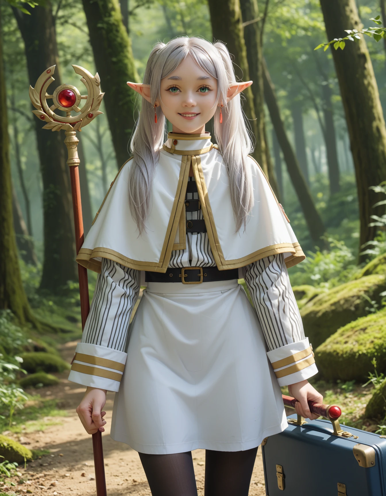 gnome　magician　Platinum Robe　Silver Hair　woman　Lord of the Rings　Fierce