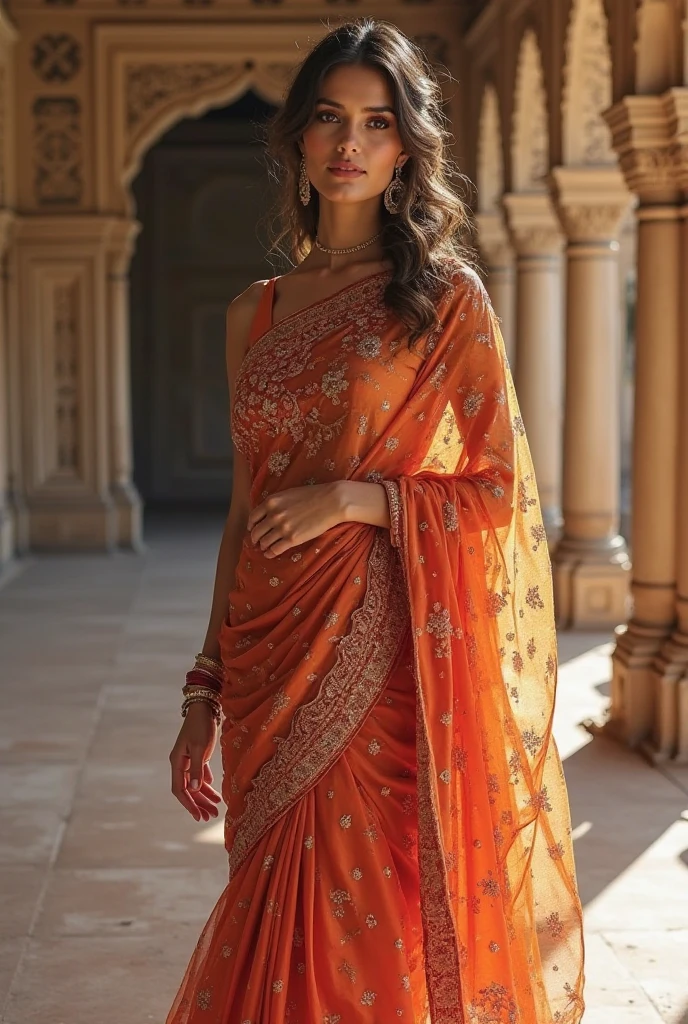 Kriti sanon in saree, relaxed pose, aesthetic, adjusting saree