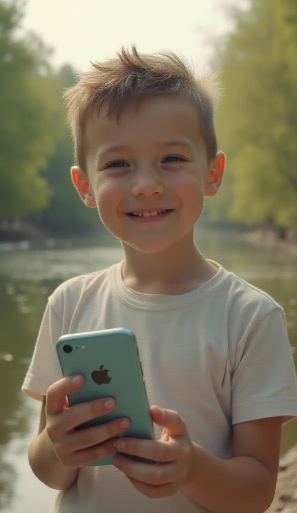 Boy holding Samsung S24 ultra 
