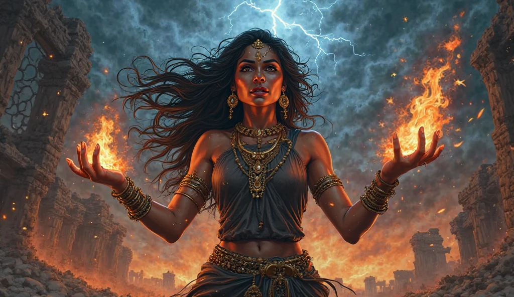 God kali drinking blood of demon cutting head