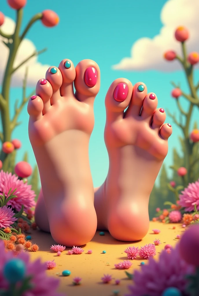 anime artwork of <lora:feet v2:1>
a perfect feet of a woman with colored polished toe nail, anime style, key visual, vibrant, studio anime, highly detailed