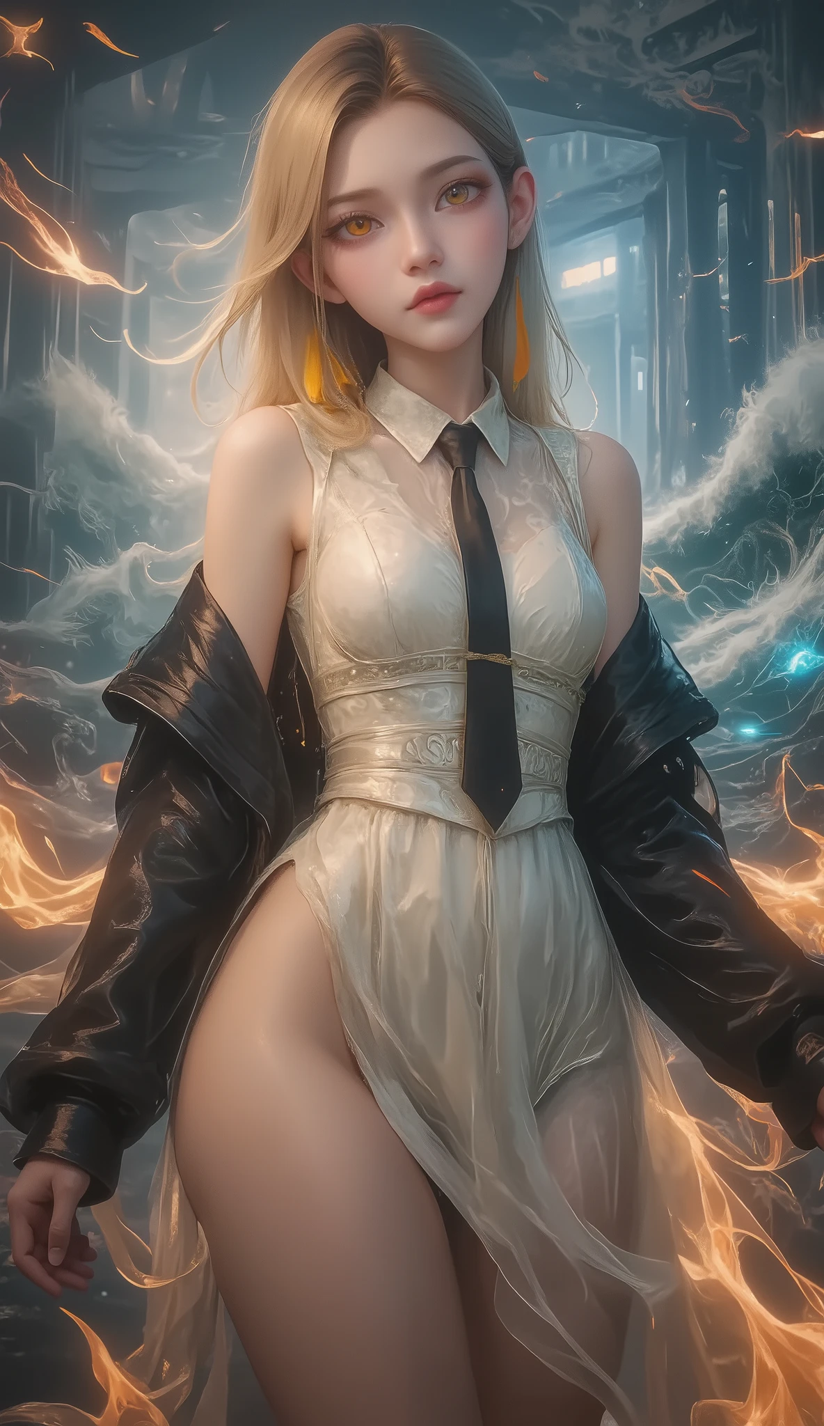（tmasterpiece，best qualtiy：1.4），lightpainting，（Long exposure：1.2），dynamic streaks，Luminous trajectory，vivd colour，Smooth movement，Charming Patterns，Creative experimentation，（1girl），（highest details），（cowboy lens： 1.2)、dynamicposes，no clothes are worn，Move boldly，Bigchest，