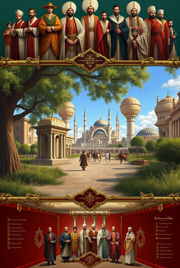  Images or animations of the educational institutions and mosques built by Mahmud, with scholars and students in these settings.
