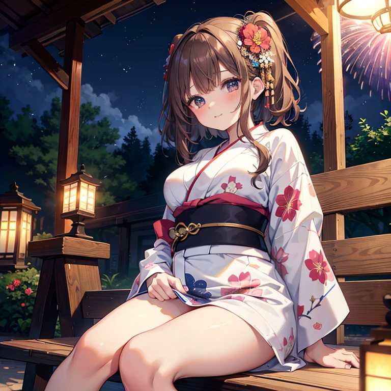 (Photorealistic:1.8, Highest quality:1.8,8K masterpiece:1.8,High resolution,Mastepiece:1.8,RAW Photos,Cinematic lighting)、Fireworks shining in the night sky、A beautiful woman with full body tattoos、Butterfly and flower tattoos、
Dark Brown Hair、Light brown eyes、D cup size breasts、(Long Hair、Updo Style、Updo、Hair Bun)、A look of deep sadness、(Highly detailed beautiful face)、(A super mini kimono with a beautiful and cute orchid-style floral pattern:1.5、choker)、(Shoulders bare:1.3)、Bare thighs、Beautiful fair skin、Open your mouth a little、Kneeling、Obscene random poses、Japanese Kimono、barefoot、Black Pink Jenny's pause、Thick pubic hair、Plump、Genitals are visible、Angle from below