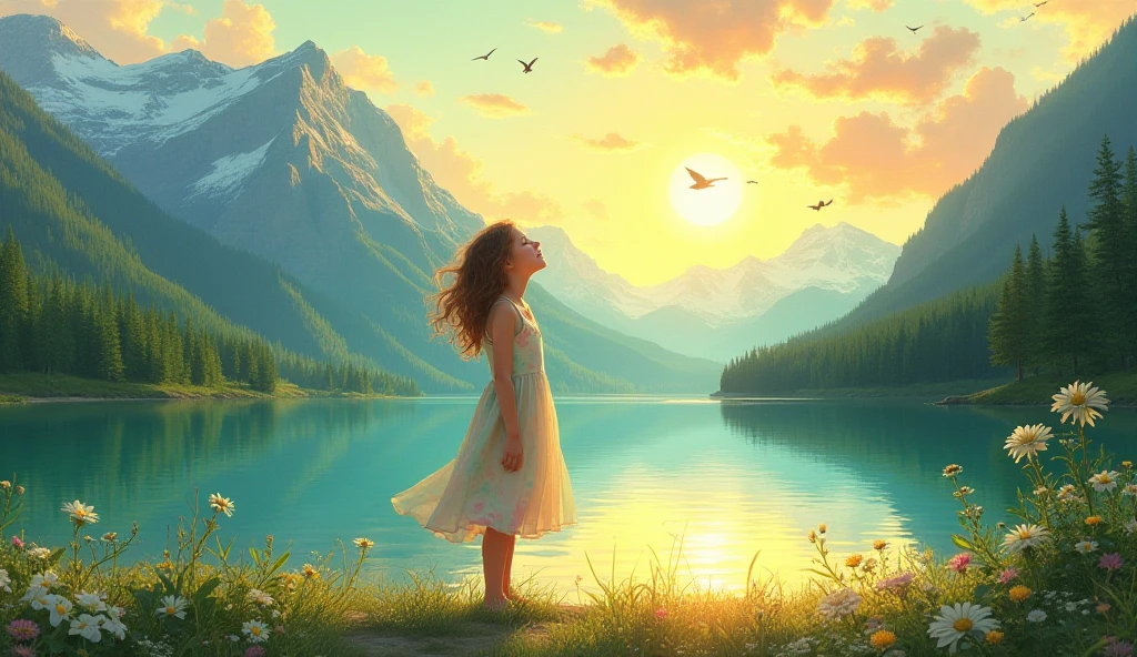 create an image with the following words: youth, Freedom,tranquillity,time