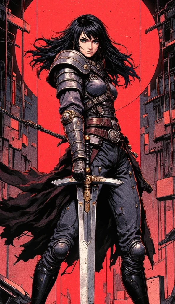(absurdos, Altas Resoluciones, Ultra detallado, HDR), Obra maestra, La mejor calidad, final fantasy vii, vincent valentine, 1hombre solamente, guapo, pelo largo, cabello ?????, Ojos rojos vibrantes, ojos finos y cara detalladas, Armadura, ((Arma intrincada)), revolver,  agazapado con la capa roja ondeando. Final Fantasy, abs, badass pose, Personaje masculino de anime, Badass Anime 8K, Arte detallado del personaje de anime, Concepto de anime HDR Anime MacManus, Chico anime, Ikuto Yamashita, Anime CG arte suave, Fondo de pantalla de manga 4 k, inspirado por Yamagata Hiro, Wallaper de animea painting of a man with a sword and a red cape, son of sparda, epic anime style, anime epic artwork, epic fantasy digital art style, advanced digital anime art ”, portrait of ninja slayer, hero 2 d fanart artsation, epic fantasy style art, epic fantasy art style, high quality colored sketch, akira from chinese mythology, epic full color illustration