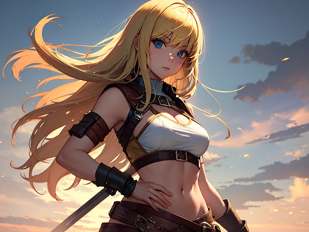 Blonde sexy solo female warrior