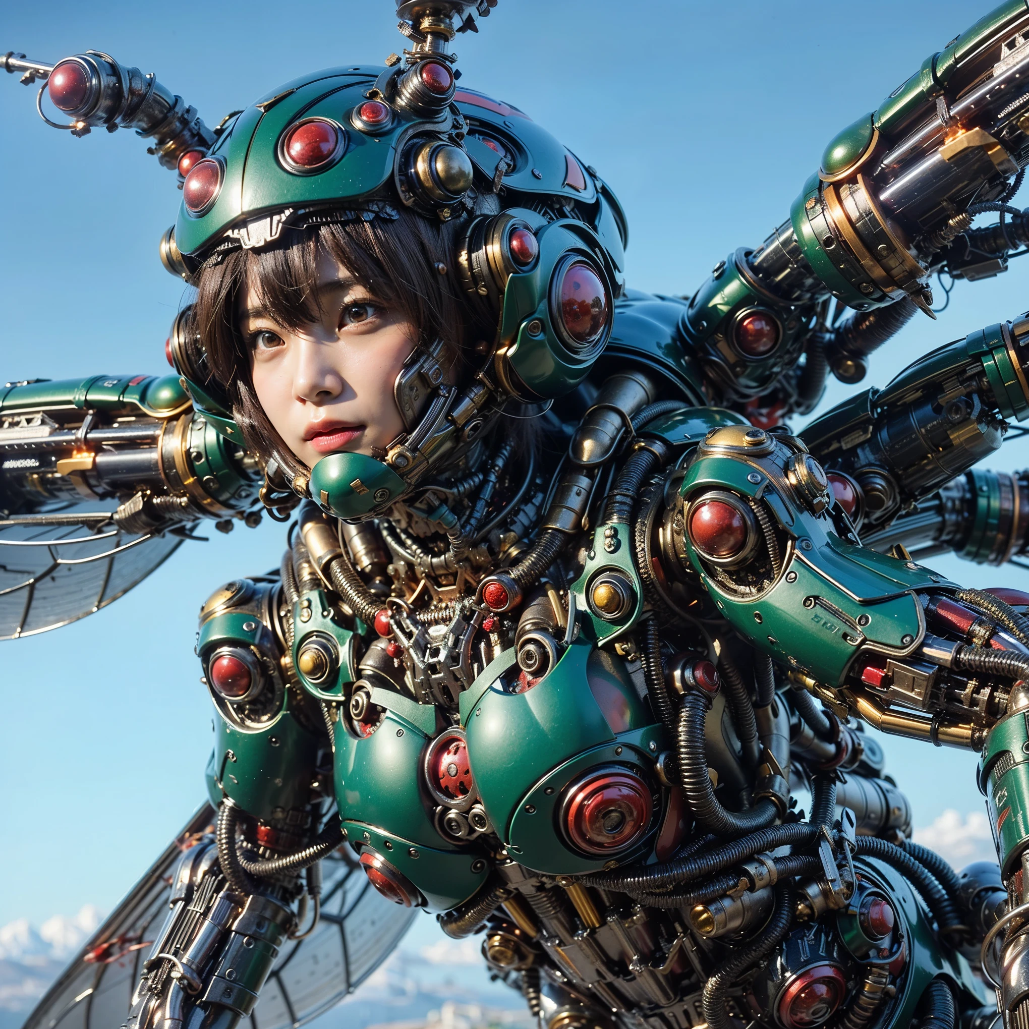 (Completely live action:1.37), (ultimate realistic textures:1.37), (masterpiece, best quality:1.2), (8k uhd, 16k, 32k, ultra high res), amazingly realistic skin, amazingly realistic photo, superrealism, (photorealistic:1.37), (RAW photo), extremely realistic, (extremely realistic all details), (extremely realistic all textures), extremely realistic lighting, extremely realistic shadow, (japanese girl:1.5), ((young face)), smiling, happy, extremery realistic face, extremely realistic skin, extremely realistic eyes, extremely realistic background, extremely realistic detail up, kkw-ph1, ((extremely intricate details, mechanical armor, Blood vessels, muscle fibers, skeleton))