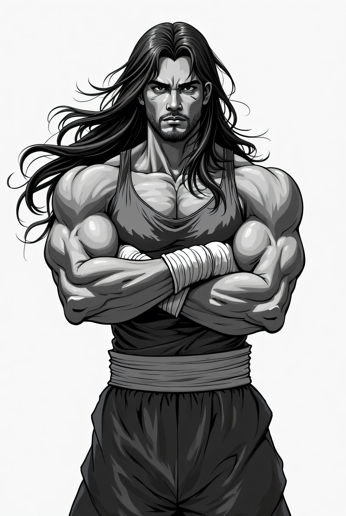 White background cartoon undertaker wrestler coloring book for kids, sketch style