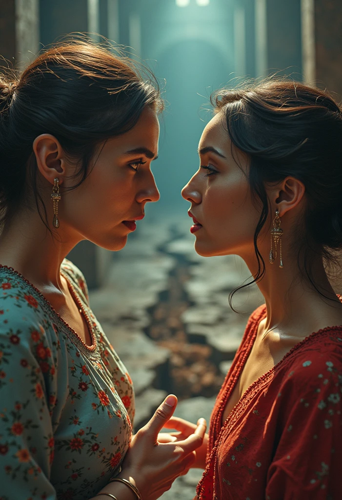 (Best quality, Movie poster style), two girls kissing ,(Meaningful persian screenwriting:1.1), Combine elements perfectly.