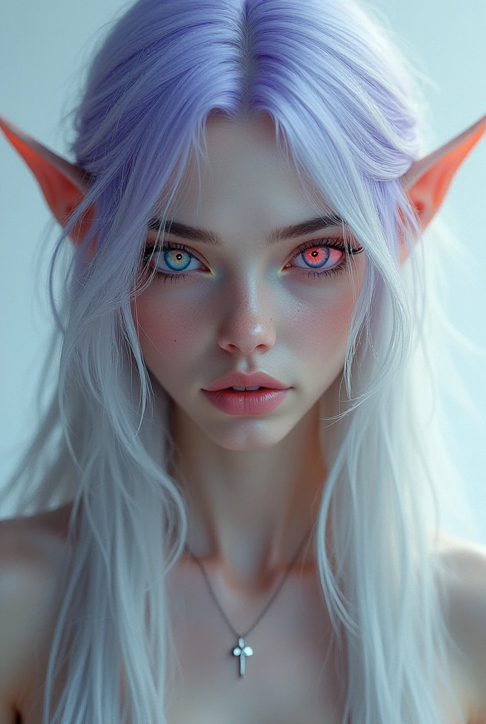 masterpiece, Highest quality, One girl, Elaina_(May_no_gossip), Silver Hair, Purple eyes, Long Hair,