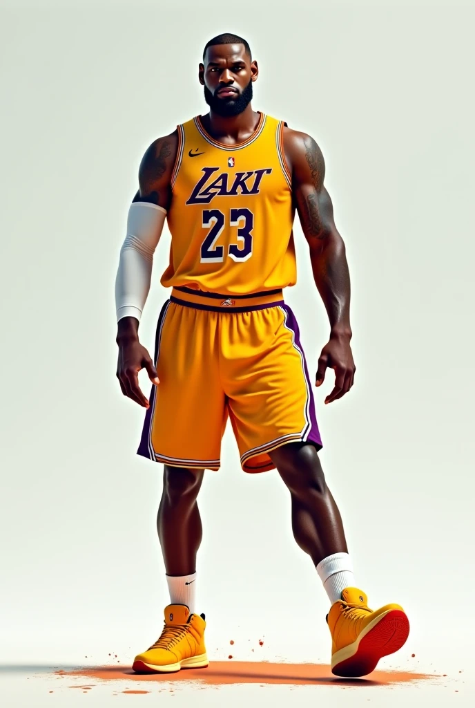 Basketball shirt and shorts with yellow and purple colors
