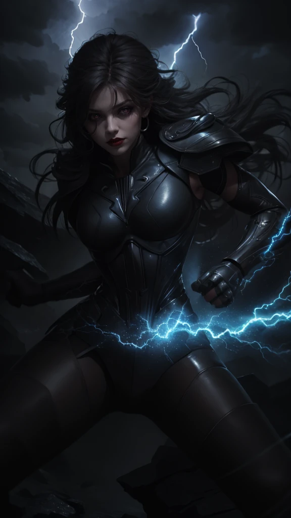 Female cyborg wearing headphones、A little broken、1 female、Big Breasts、sexy、Moonlight、Unbuttoned、Downlight、full moon、In the rubble、In the ruined city、Butt、Beautiful buttocks、Plump、Sideboob、Half naked、Eyes glowing red、Flying through the sky using jets on his back and legs