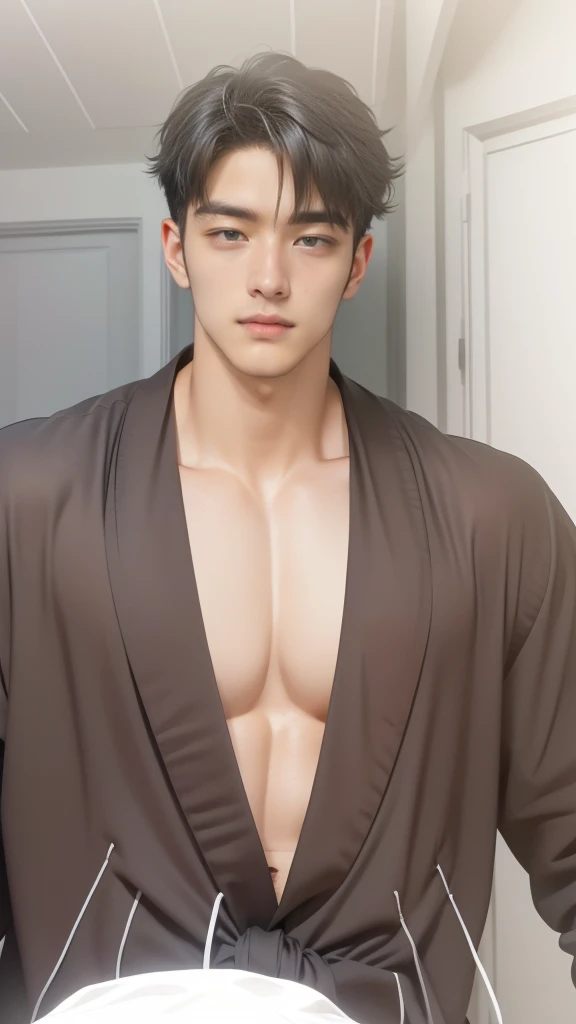 Um jovem rei de vinte e cinco anos com uma coroa em , master part, imagem altamente realista, high resolution,8k