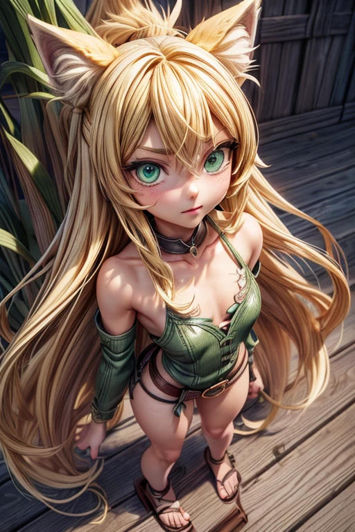 Tinkerbelle, mini dress made of leaves, sexy, sexy pose.