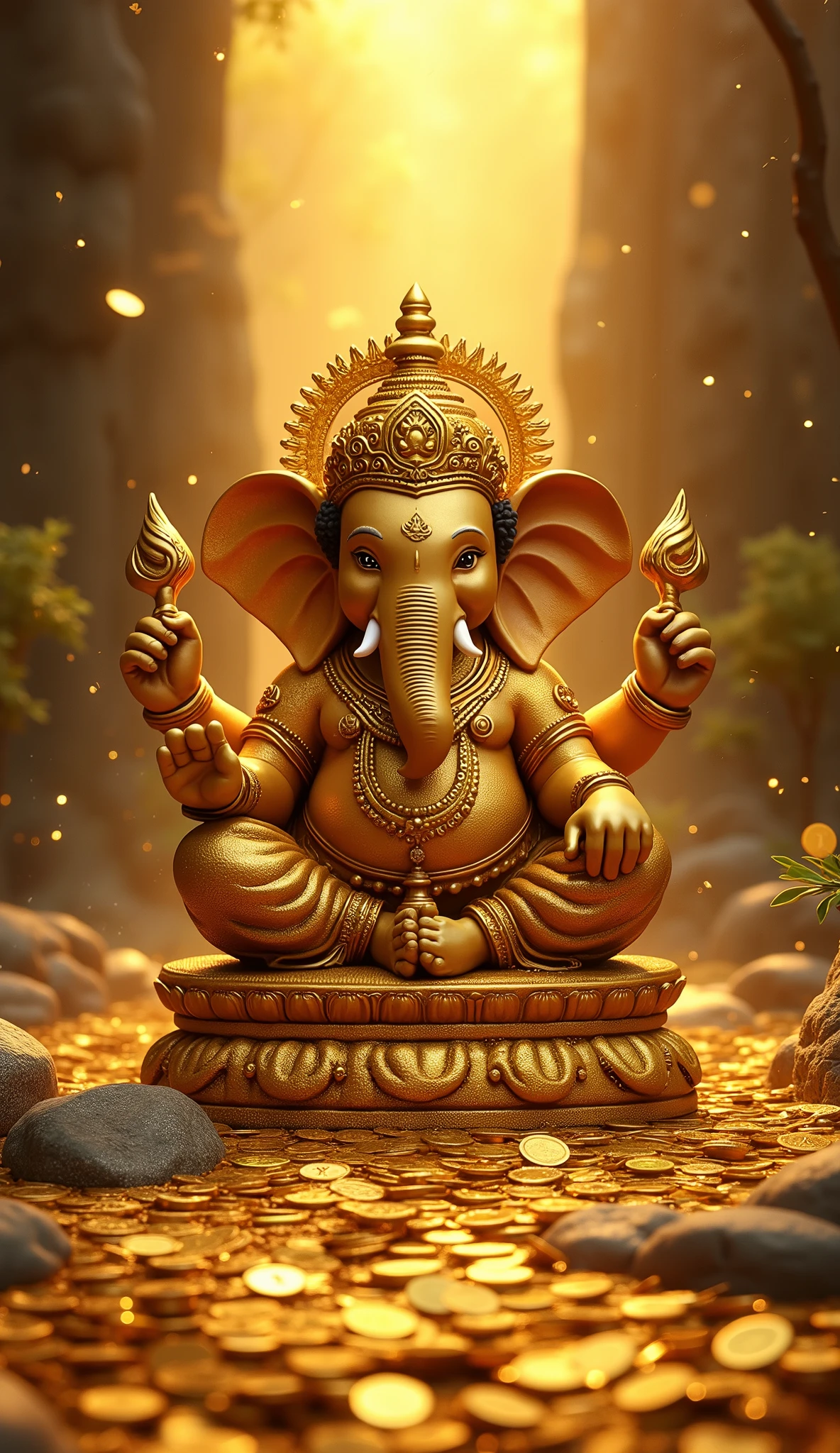 Make a logo of golden acrylic sheet form of suvarna mahotsav 50 aadrash mahaganpati 