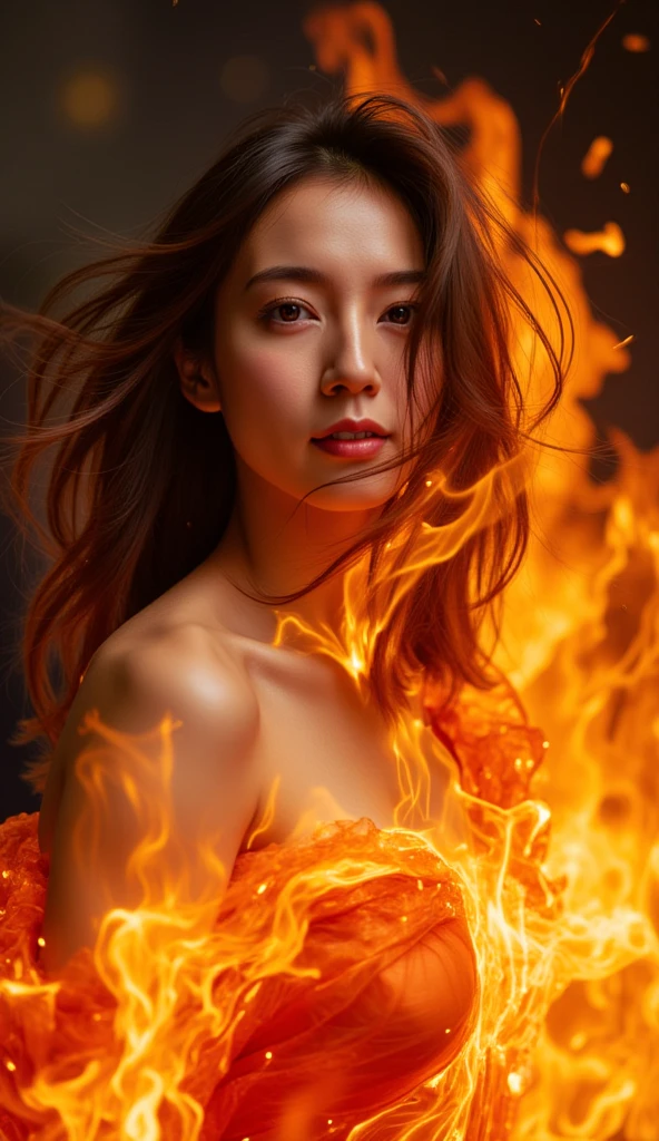 Girl playing with fire, ablaze with intensity, Glowing embers, Swirling smoke, Mesmerizing action, Flowing red hair, Dark background, Intense lighting, Fiery atmosphere, (tall)), (((fit body))), (((slim face))), sharp face, sharp eyes, (((,naked )) , (detailed face), sharp face, small lips, , (( )), ()), detailed face, detailed breast, , large breast, detail ass, , Beautiful girl with accentuated slender abs: 1.4, Six Pack Abs: 1.4, Bust Botox, Big, Perfect Body,