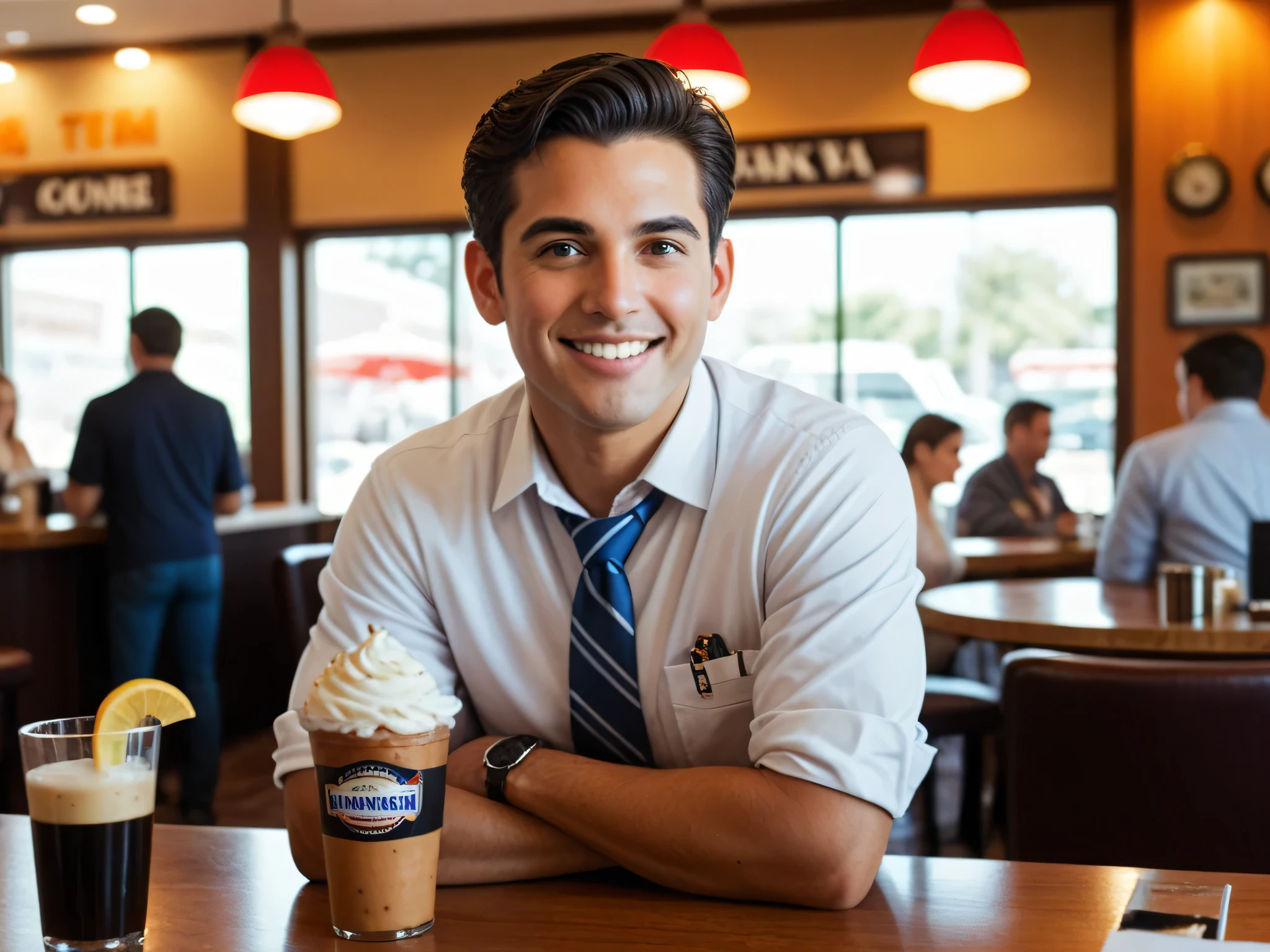 A local executive restaurant business owner speaks in front of the camera about their San Antonio Texas, business