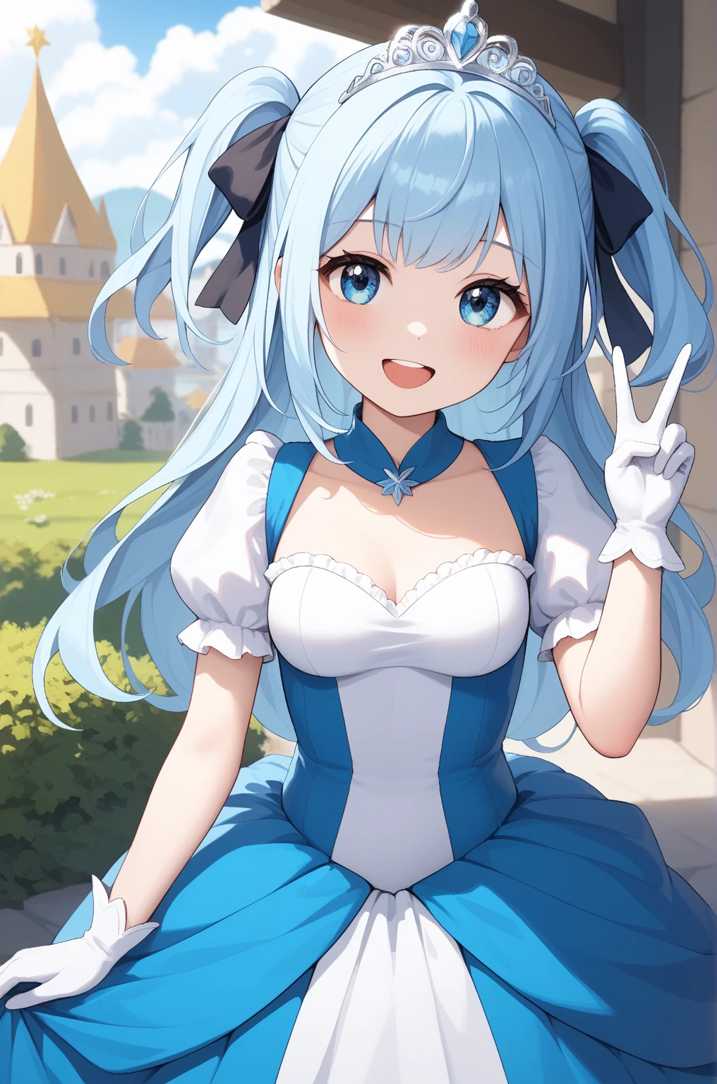 masterpiece, best quality,1girl,
<lora:locon_cure_sky_1:1>, cure sky,
dress, twintails, gradient hair, ahoge, blunt bangs:1.5, head wings, fingerless gloves, white shirt, puffy detached sleeves, cape, thighhighs, blue legwear, gem, single earring,flat chest,
\(森æ¨å²ç©æ«\),locker, anime coloring, parody, cloudy sky, sky, trees,
,scared,