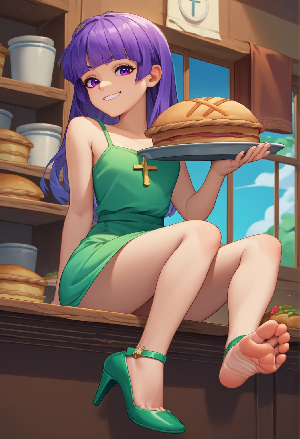 14 year old tanned black gal perfect for orgy, in group photograph,challenge、Rainbow Hair Color,Wear a short apron and necklace without clothes,Hair Accessories,between breasts,Big breasts,,seductive grin smug,Crowd of tilt-shift cameras,Outdoor food stalls