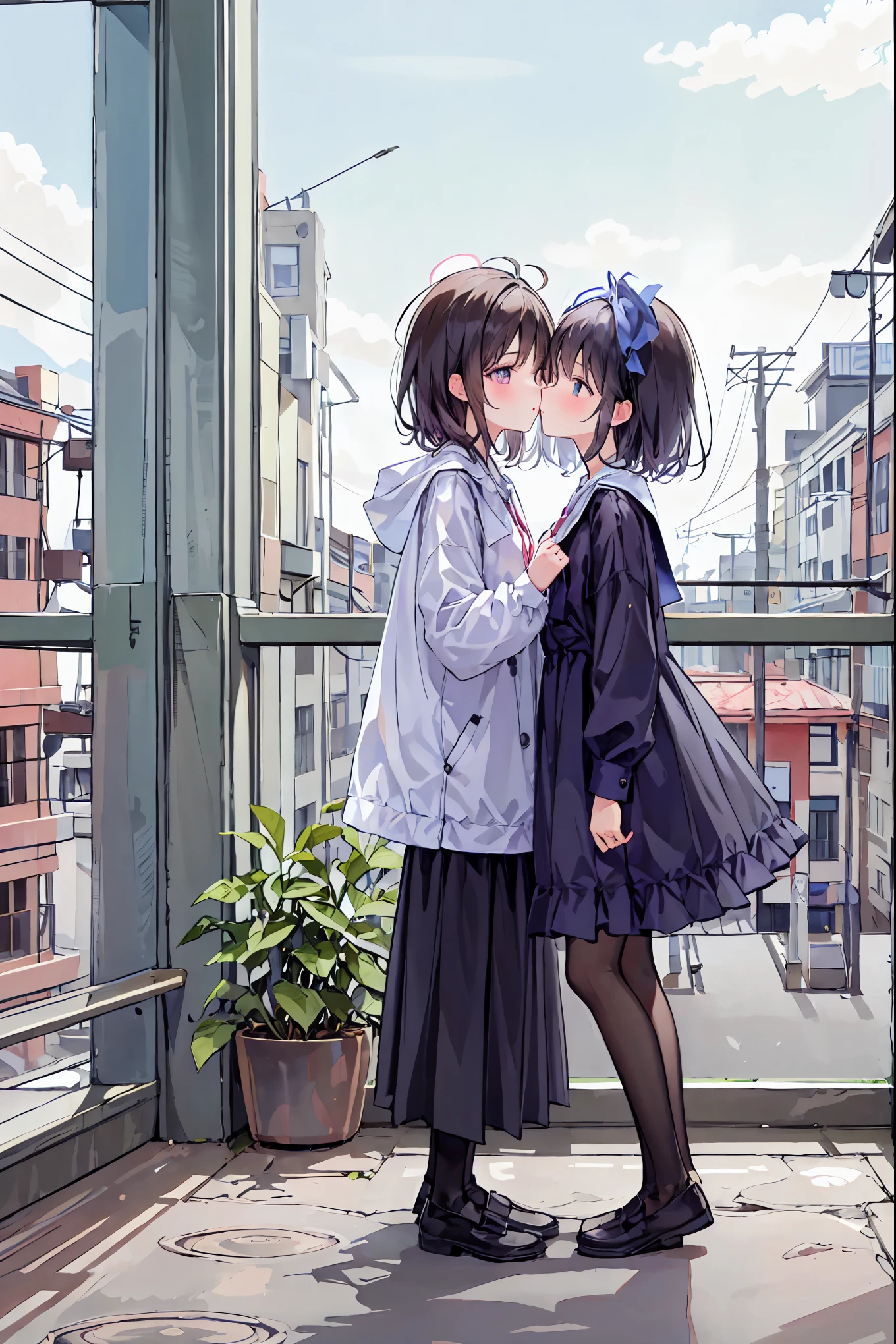 Couple in their 20s、 male1名, woman1名、 maleとwomanの両方のための軽い服装、 Kissing 、Shiny atmosphere、woman(Medium length brown hair )close ~ eye、Sweet Sigh、 male(black short hair、右手をwomanの頬に当てる)tightly close your eye、 With background(room、Sofa)、Late Night、 dark、Anatomically correct limbs、 Girls Are Slightly Skinny 、 shows underwear