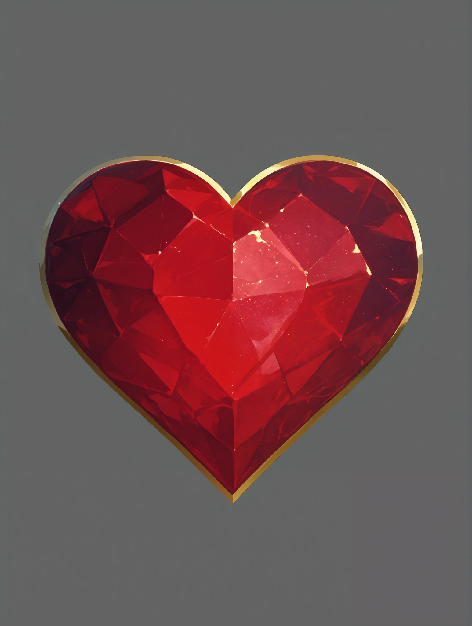 HDR, dark contrast, 8K,masterpiece, best quality, amazing quality, very aesthetic, detailed lighting, red stone, texture , gold frame, texture rubin