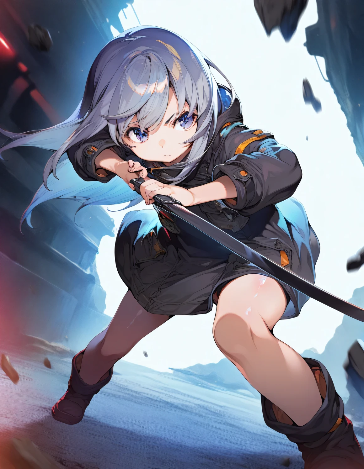 best detailed, Highly detailed,Beautiful body,Beautiful Nose,perfect eyes,perfect face,ultra highres,beautiful legs,Perfect hands,Masterpiece,illustration,,perfect anatomy,street fighter,doll suit,shadaloo doll,dollsuit,expressionless,empty eyes,blank eyes,red gloves,boots,emotionless,black latex,corruption,mind control,female combatant,hypnotized,unhappy trance,full body suit,obey,extremely glossy latex,hypnosis,hypnoLora,Slave,necktie,yellow tie,military,dark persona,full body,looking at viewer,standing pose, Fighting Stance,(((pixel-perfect, detail-perfect))),solo,(roze),1girl,silver hair, long hair, twintails, hair between eyes, red eyes, black cap, twin black muffler,black scarf,(((sword))).red sword, handling the sword, city background