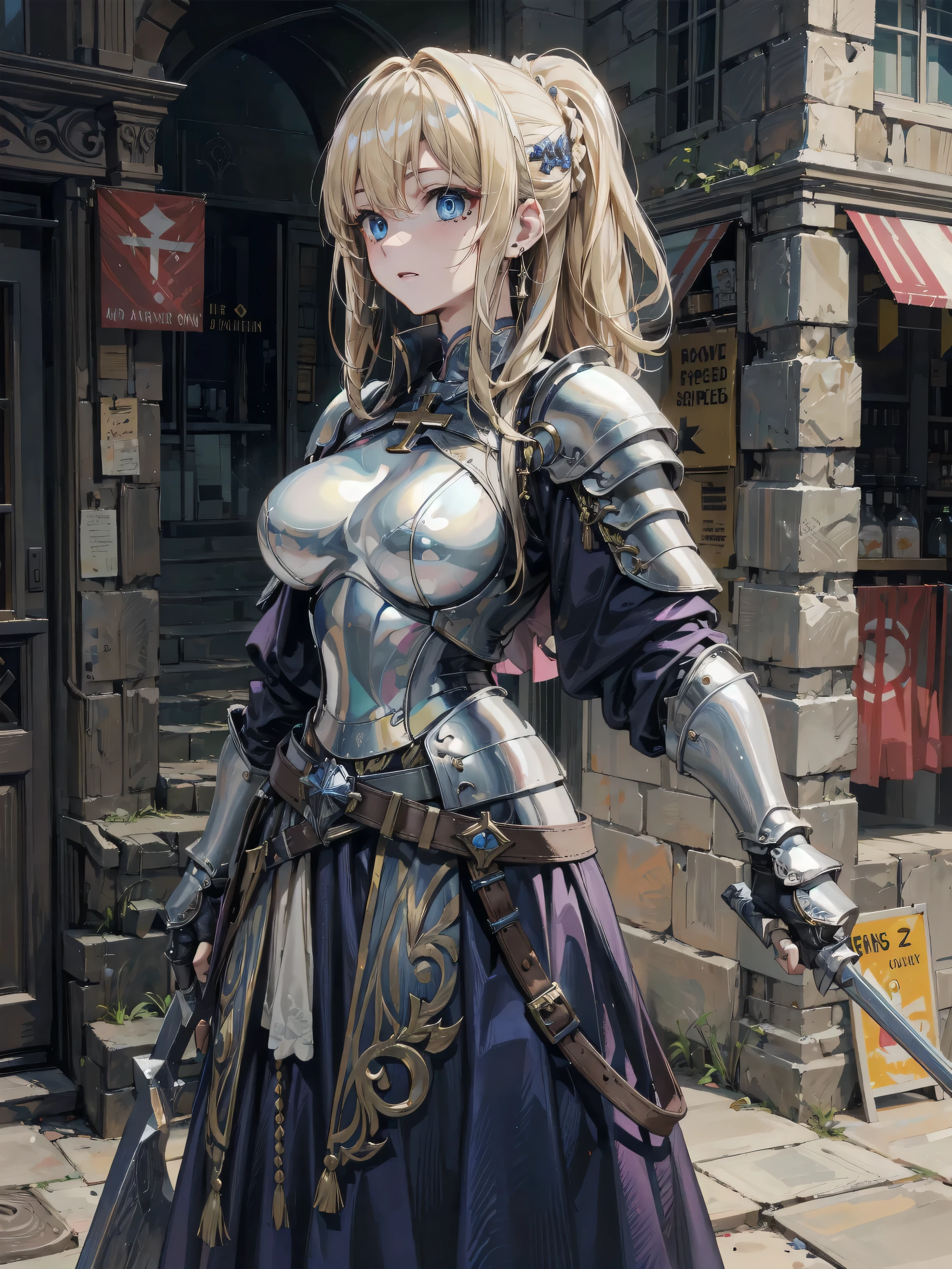 Very detailed、highest quality、(Best image quality:1.5)、(masterpiece:1.5)、8k、Anime Face、A kind smile、Open Mouth、(Beautiful bright blue eyes:1.5)、(Blonde wavy hair:1.5)、Muscles of the whole body、Thigh belt、(Wearing gold bikini armor:1.5)、(Cowboy Shot:1.6)、(Wearing a helmet:1.5)、(Holding a spear:1.5)、Warm lighting