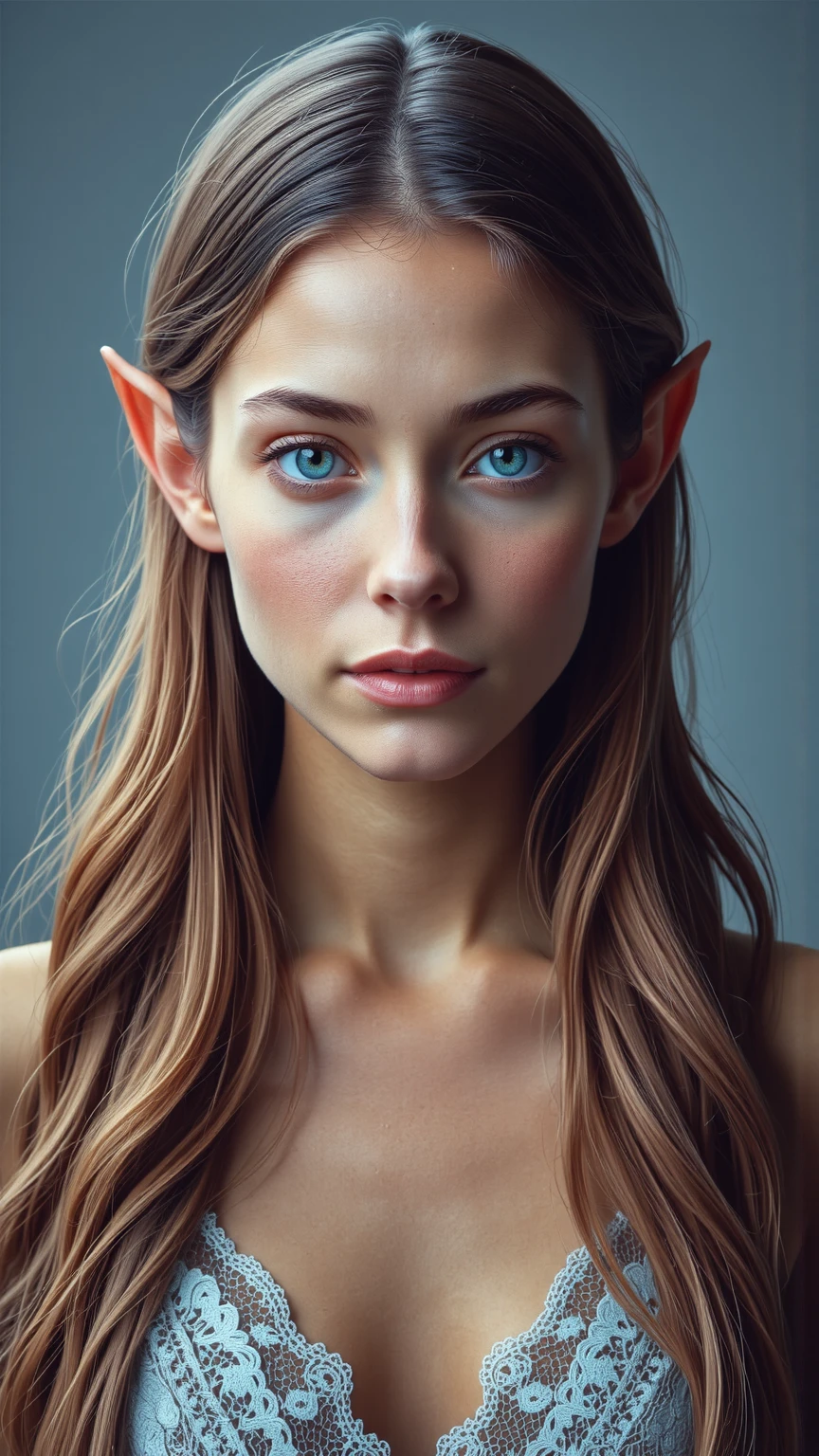 realistic elf woman, very detailed faces, full body, NSFW, red blush, blushing, slim abdomen: 1.2, detailed eyes, sexy, undressed, naked, open mouth, wet body,