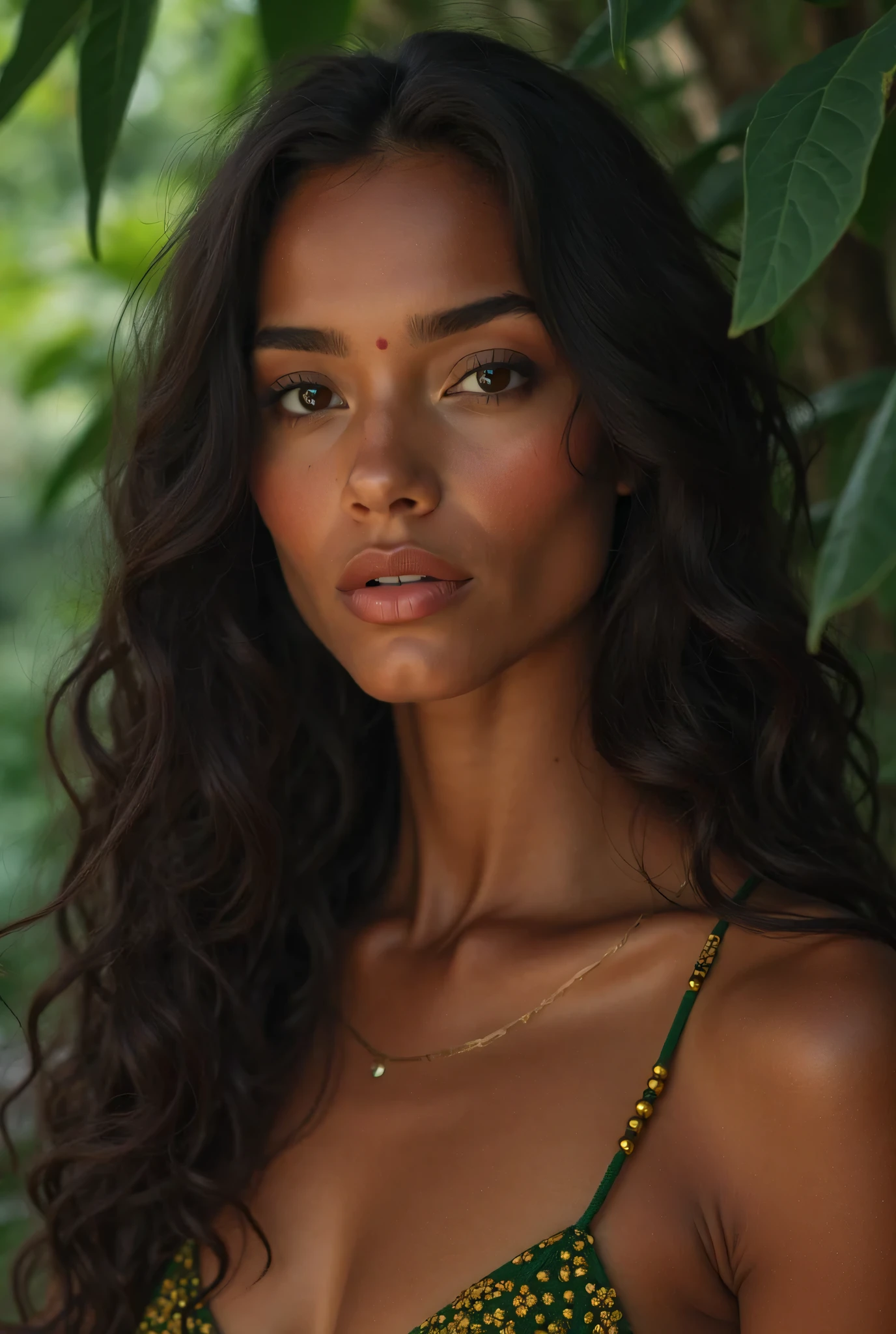 brazilian girl, Kodaq Gold 400, Modell, Perfektes Gesicht, Realistische Augen, perfect hands, lachen, Realistisch, 8K, super Realistisch, Adriana Lima, green long hair, glatte Haut, dark green eyes, full-body shot,