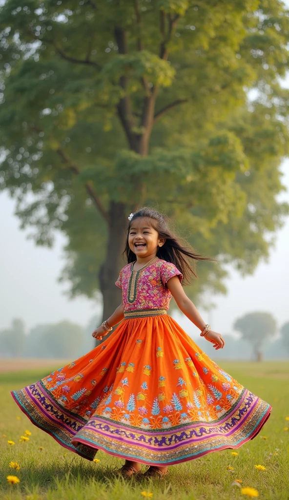 Student wear Krishna dress playing in genius International School