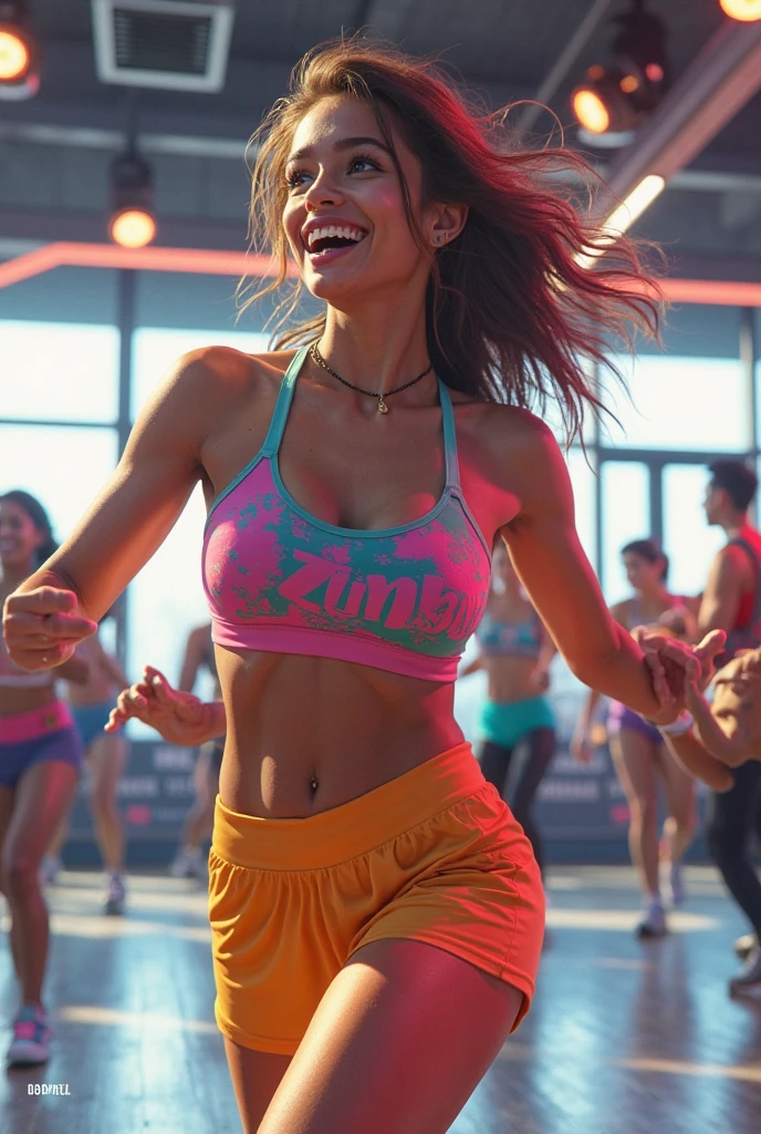 ZUMBA female instructor cap, medium length, perm, low-exposure, Japanese