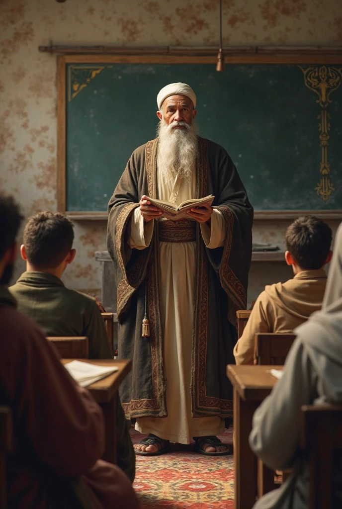 Muslim man is teaching another Muslims to be good in Bangladesh