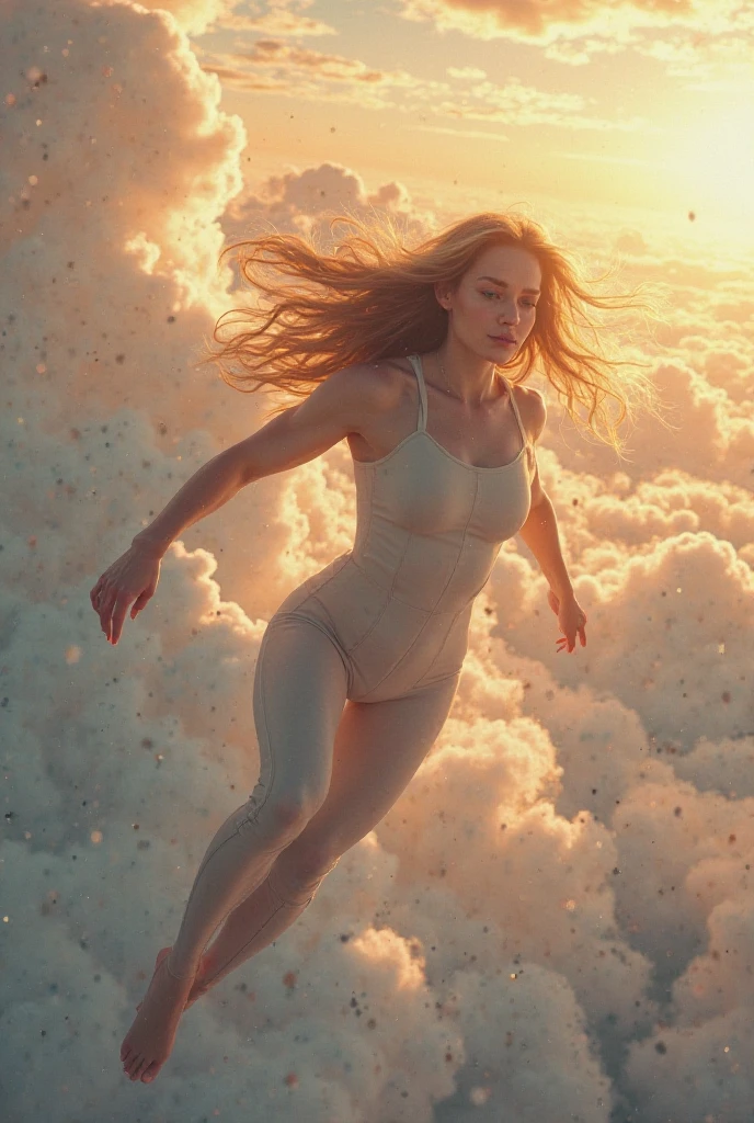 masterpiece, best quality, agrias, grey sweater, black leotard, twirl, spin, blonde hair, superhero, boots, tornado, whirlwind, solo, bare legs, whirl, wind effects, spinning into a tornado, fast spin, stand, time travel, travelling through time, highleg, perfect hands, perfect fingers, highleg leotard, powering up, tornado swirls
